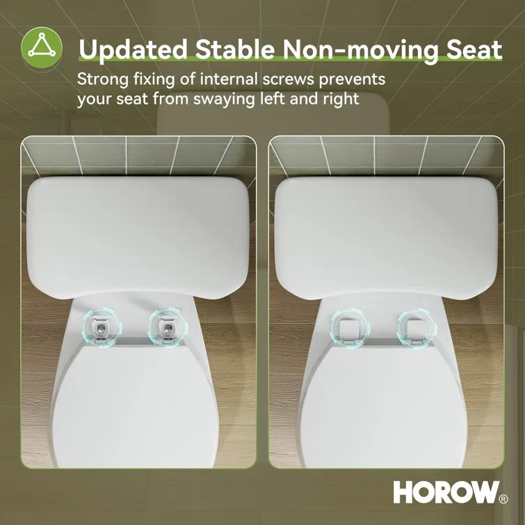 HOROW 1.28 GPF Round Chair Height Floor Mounted Two-Piece Toilet (Seat Included)