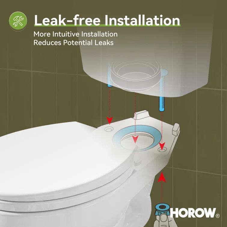 HOROW 1.28 Gallons GPF Round Chair Height Floor Mounted Two-Piece Toilet (Seat Included)