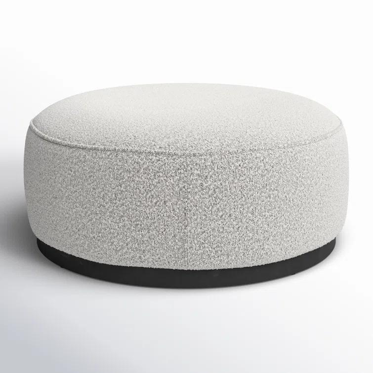 Aldora Round Ottoman - Gray Boucle
