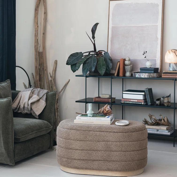 Taupe and Grey Abstract Canvas Painting with Firwood Frame