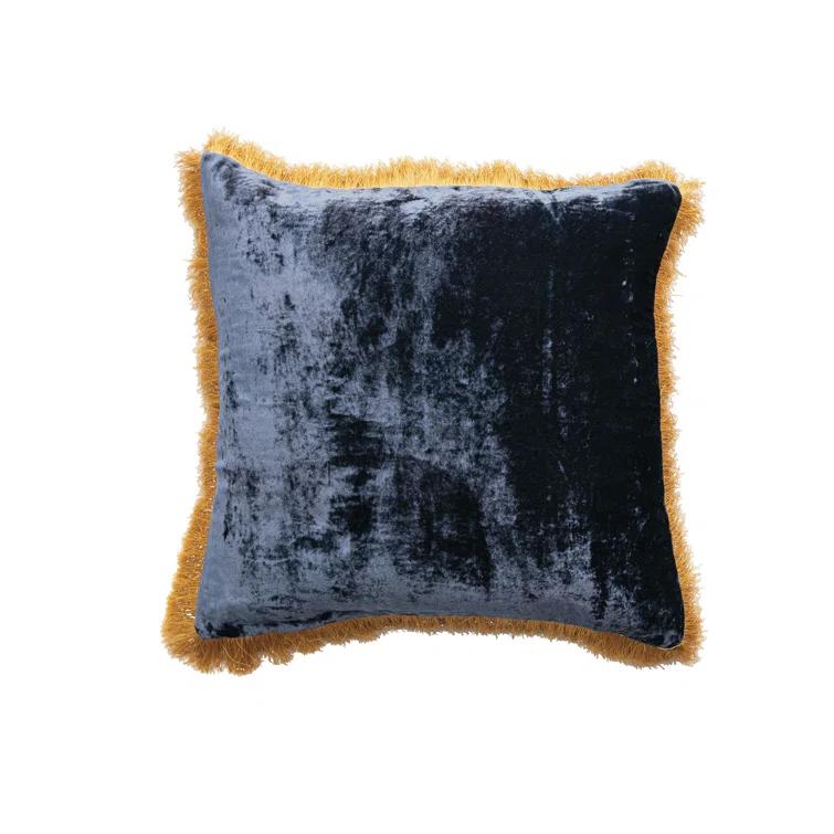 Creative Co-Op Silk Fringed Pillow
