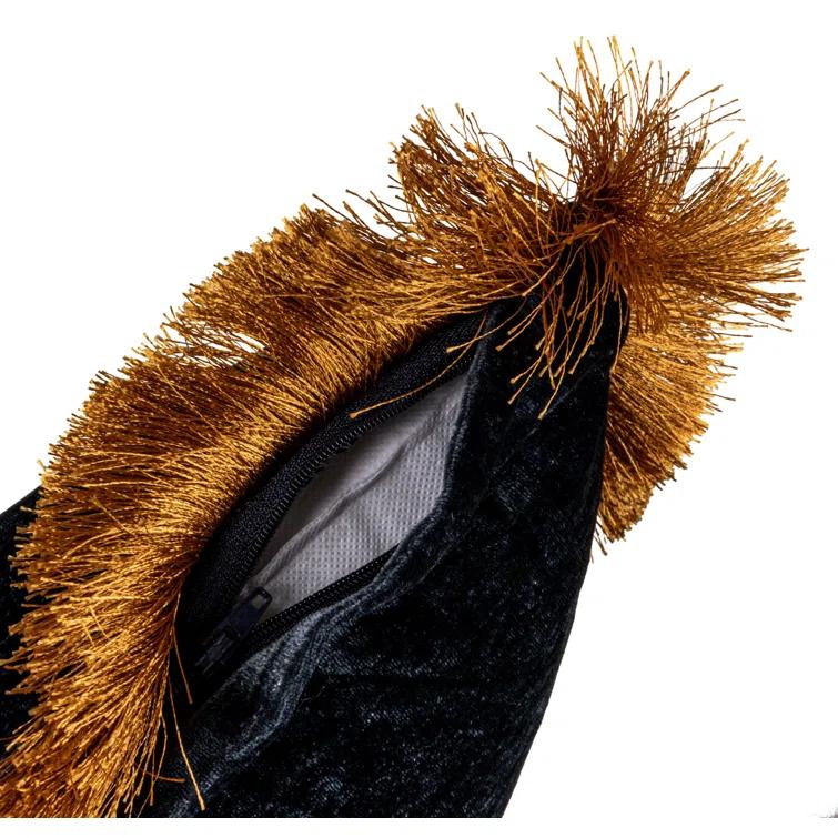 Creative Co-Op Silk Fringed Pillow