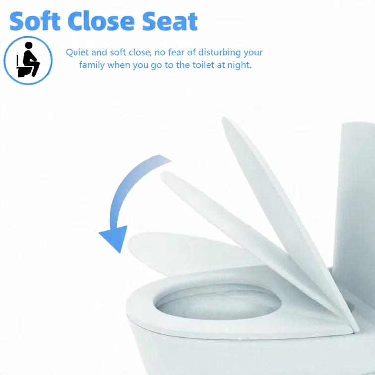 Momei 1.6 GPF Dual-Flush Toilet Modern Elongated One-Piece Toilet (Seat Included)
