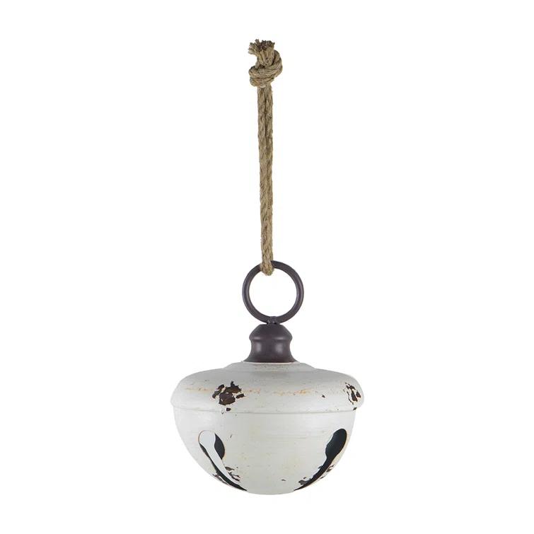 A&B Home Farmhouse Bell Ornament Set of 4 8.5"Dia. x 10" White (Set of 4)
