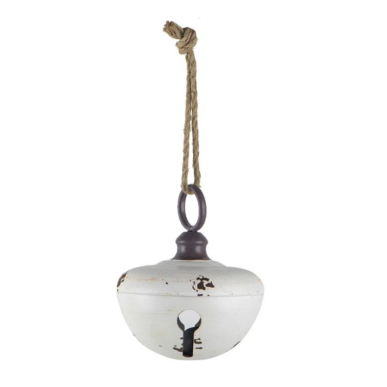 A&B Home Farmhouse Bell Ornament Set of 4 8.5"Dia. x 10" White (Set of 4)