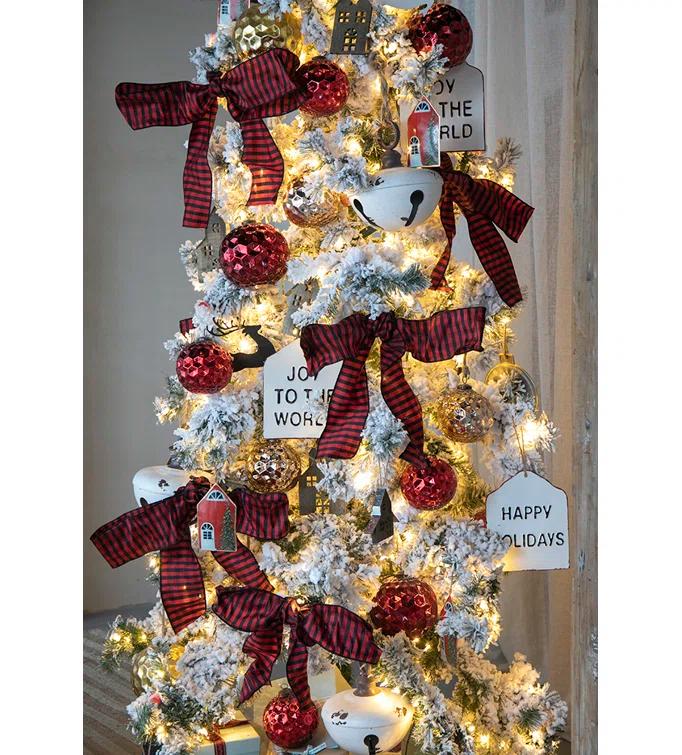 A&B Home Farmhouse Bell Ornament Set of 4 8.5"Dia. x 10" White (Set of 4)