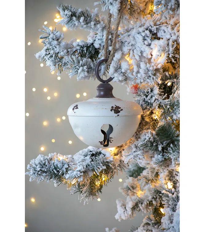 A&B Home Farmhouse Bell Ornament Set of 4 8.5"Dia. x 10" White (Set of 4)