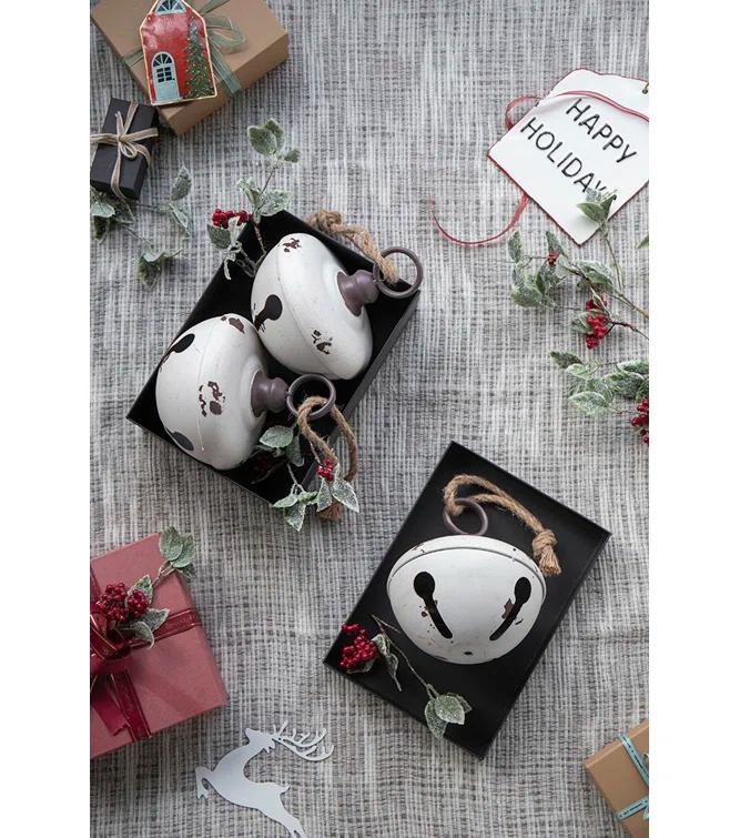 A&B Home Farmhouse Bell Ornament Set of 4 8.5"Dia. x 10" White (Set of 4)
