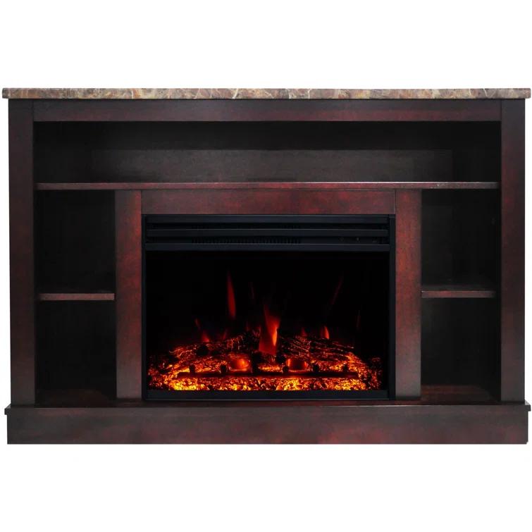 Cambridge Seville Freestanding Fireplace Mantel TV Stand with Storage Shelves and 1500W Electric Heater Insert