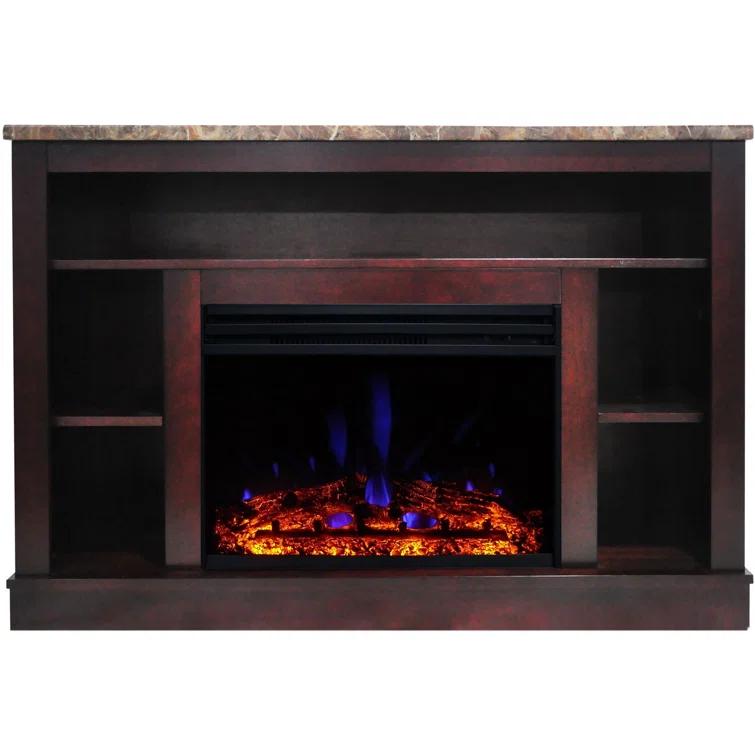 Cambridge Seville Freestanding Fireplace Mantel TV Stand with Storage Shelves and 1500W Electric Heater Insert