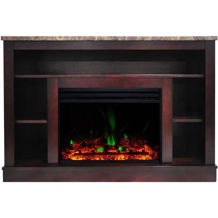 Cambridge Seville Freestanding Fireplace Mantel TV Stand with Storage Shelves and 1500W Electric Heater Insert