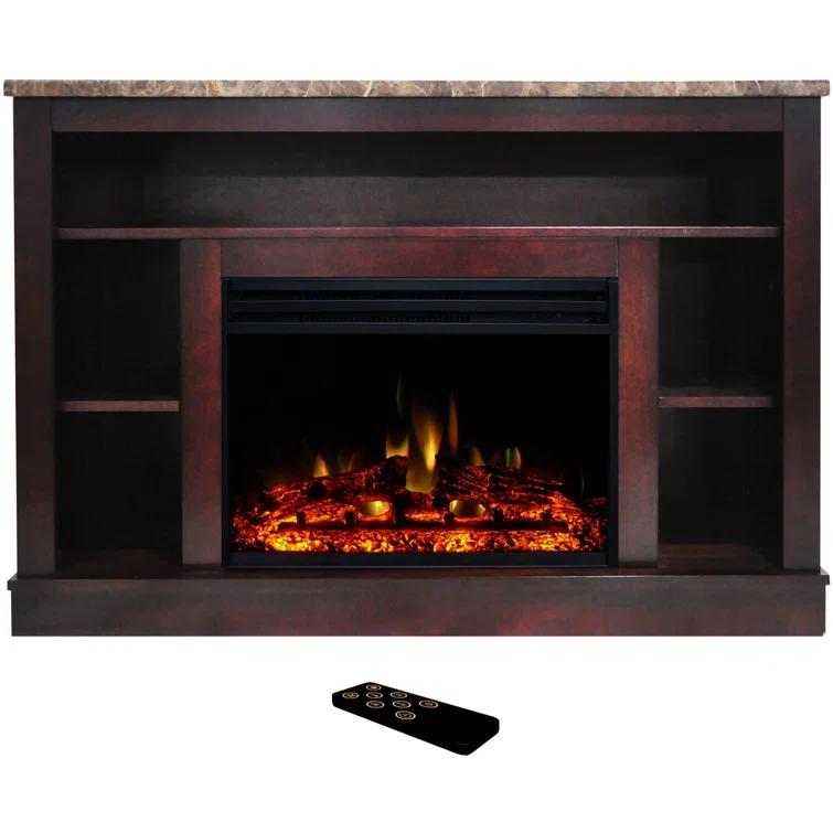 Cambridge Seville Freestanding Fireplace Mantel TV Stand with Storage Shelves and 1500W Electric Heater Insert