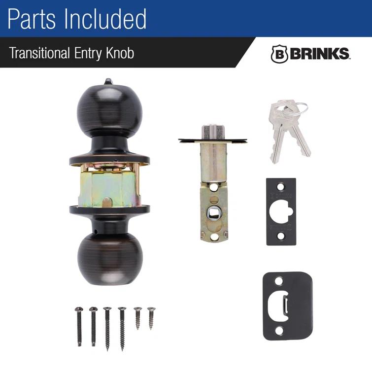 Brinks Raleigh Series Keyed Entry Transitional Ball Knob
