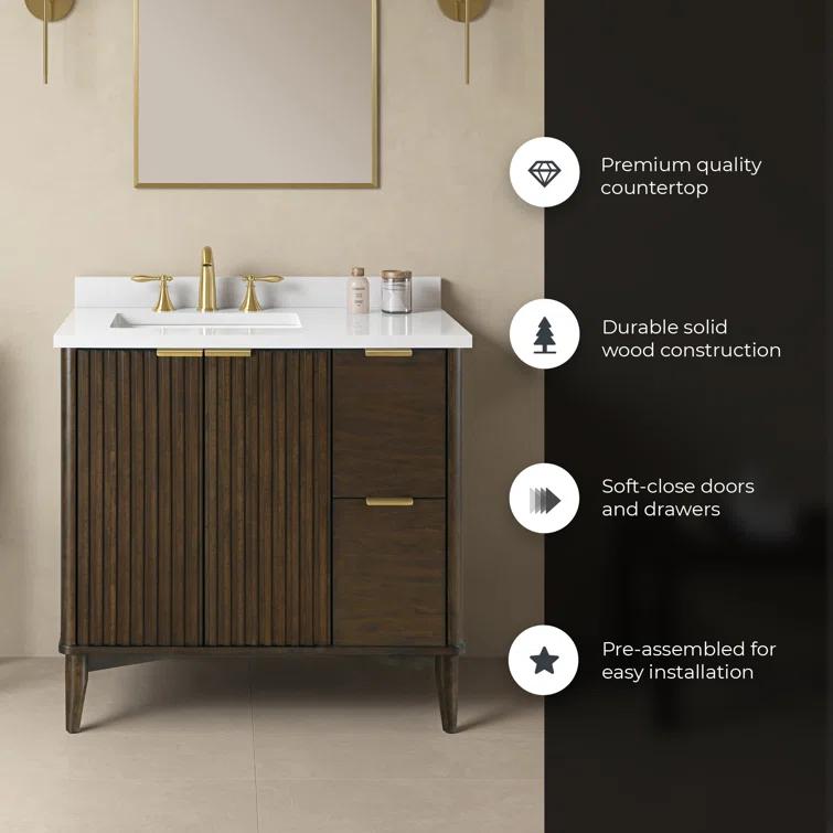 OVE Decors Gabi 36-in Undermount Single Sink Bathroom Vanity with Premium Countertop