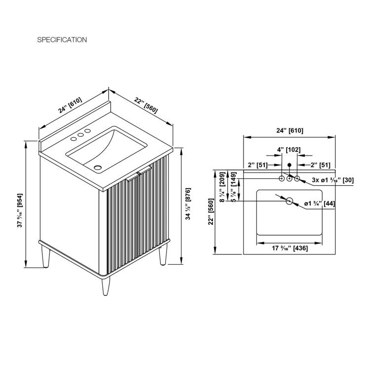 Gabi 24 in. Single Bathroom Vanity