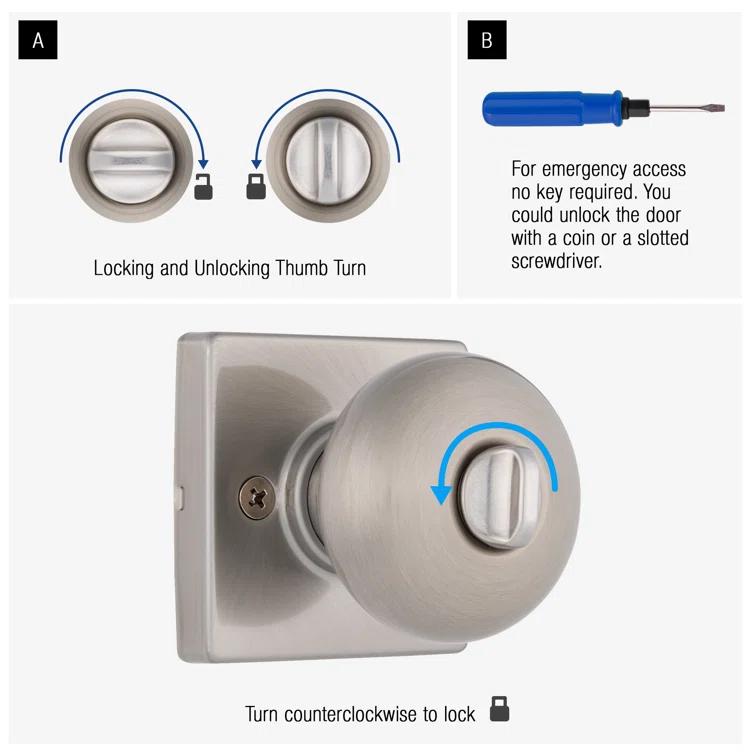 Brinks Mendocino Series Privacy Contemporary Ball Knob