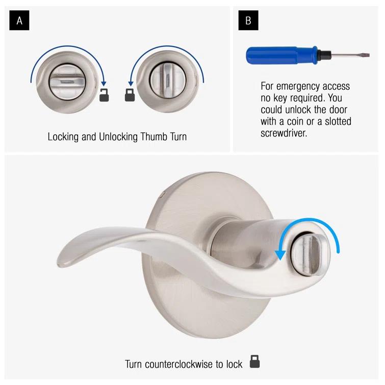 Brinks Raleigh Transitional Privacy Wave Lever