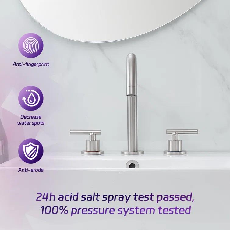 Widespread 2-handle Bathroom Faucet with Drain Assembly