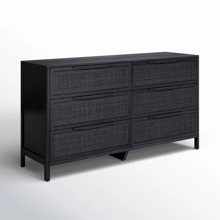 Hannah 6-Drawer Dresser - Black and Black