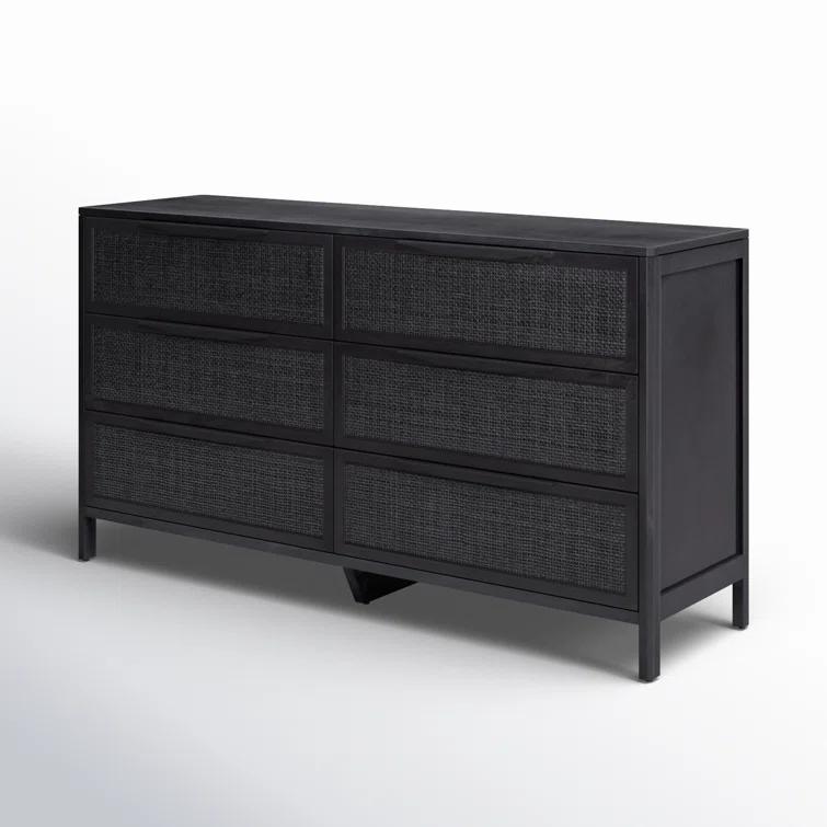 Hannah 6-Drawer Dresser - Black and Black