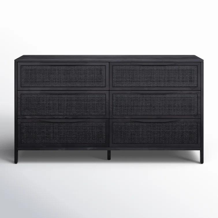 Hannah 6-Drawer Dresser - Black and Black