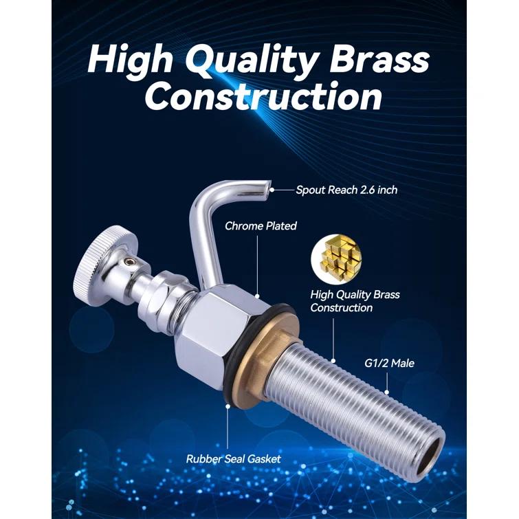 Single Handle Deck Mount Brass Kitchen Faucet 0.4 GPM Dipper Well Faucet And Bowl Set