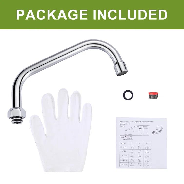 8" Faucet Swing Spout Replacement In Polished Chrome-G3/4 Internal Thread