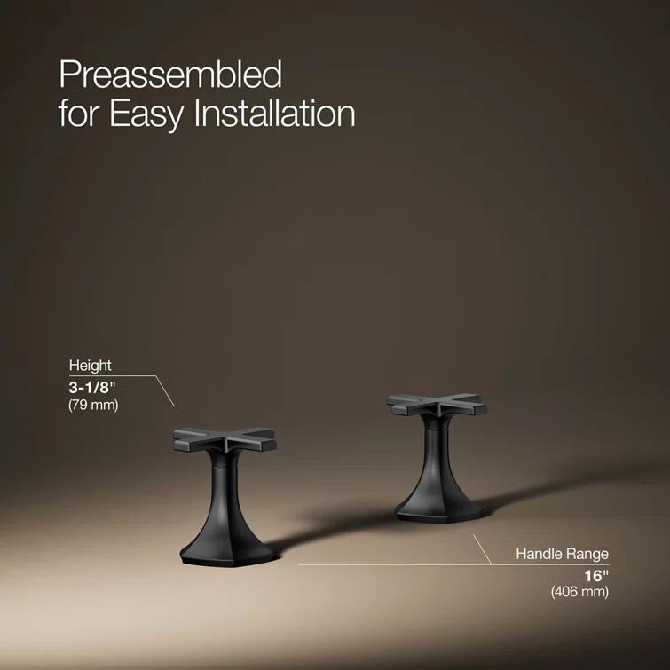 Kohler Occasion Cross Bathroom Sink Faucet Handles, 3.12" H x 3" W K-27010-3-BL