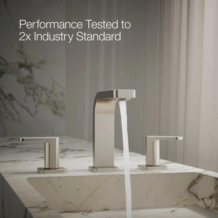 Kohler ® Parallel ® Widespread Nickel Bathroom Sink Faucet and Handles