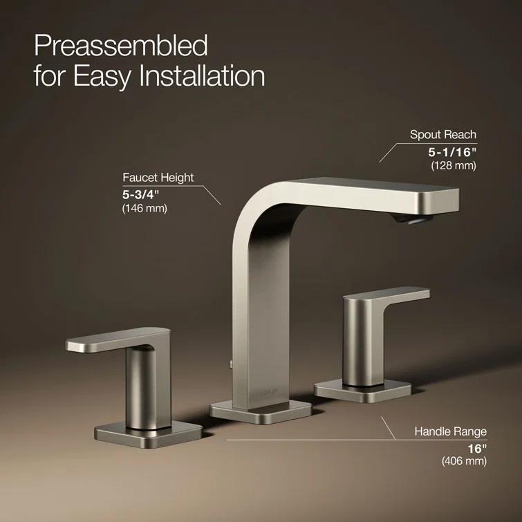 Kohler ® Parallel ® Widespread Nickel Bathroom Sink Faucet and Handles