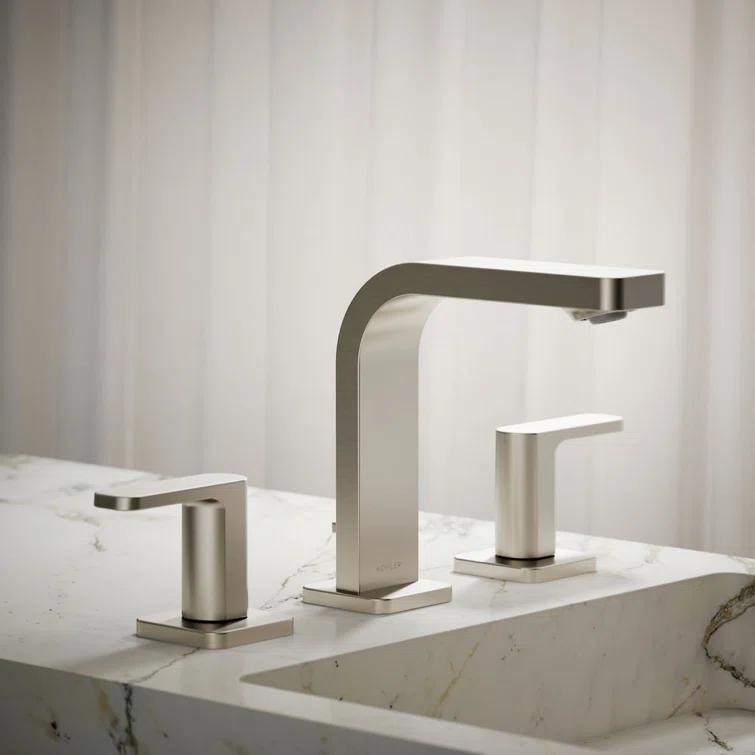 Kohler ® Parallel ® Widespread Nickel Bathroom Sink Faucet and Handles