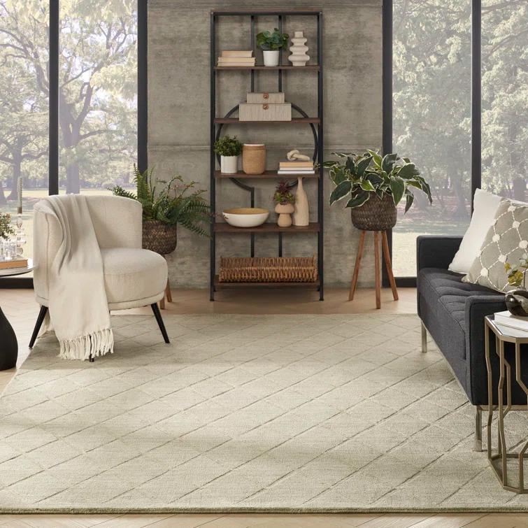 Nourison Wool Haven Sage Modern Wool Indoor Rug