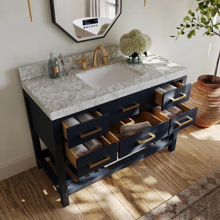 Ancerre Designs Elizabeth 48" Wood Bathroom Vanity Set in Heritage Blue