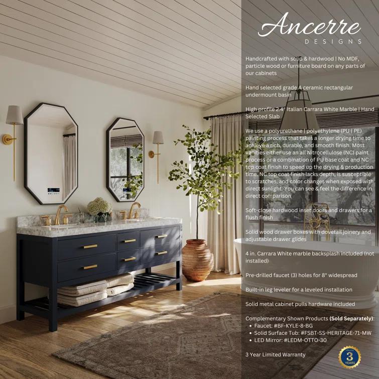Elizabeth 72'' W Double Vanity