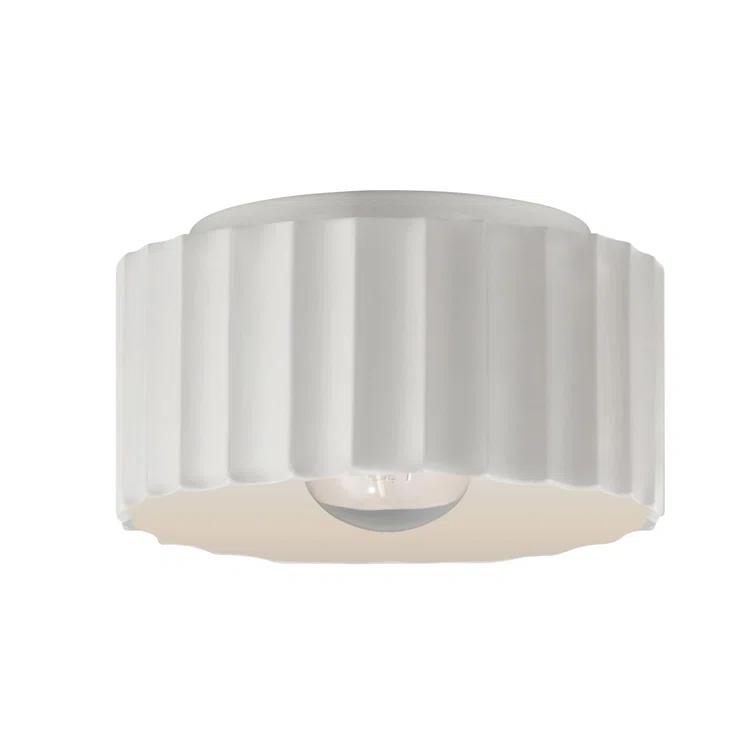 Justice Design Group Cer-6183 Radiance 8" Wide Flush Mount Drum Ceiling Fixture - Beige