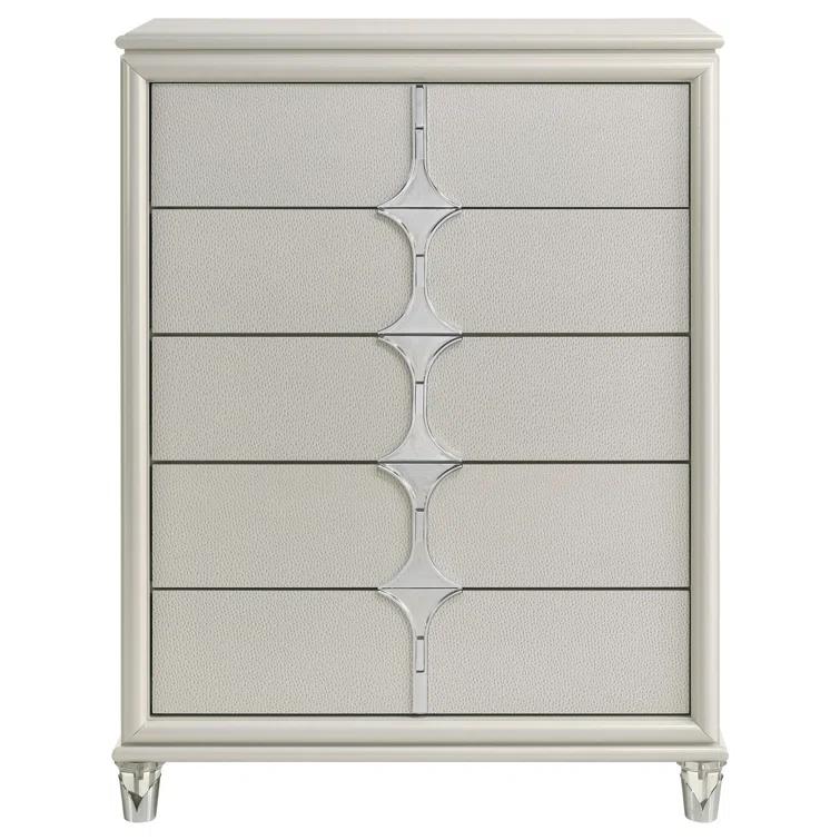 5-drawer Bedroom Chest Of Drawers Pearl White