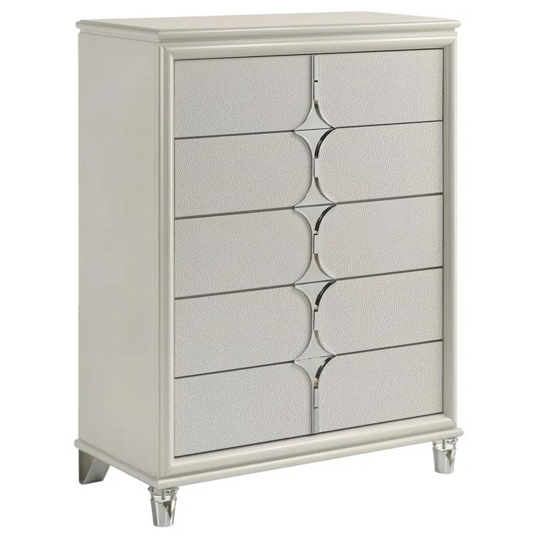 5-drawer Bedroom Chest Of Drawers Pearl White