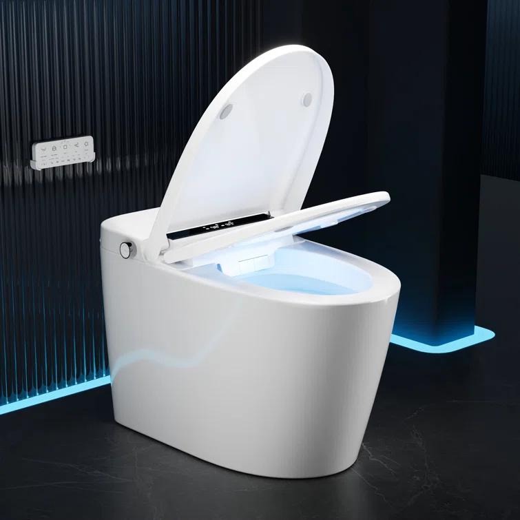 Deervalley Smart Bidet Toilet With LED Display,Auto Open & Close, Heated Seat, Warm Water, Remote Control, Premium