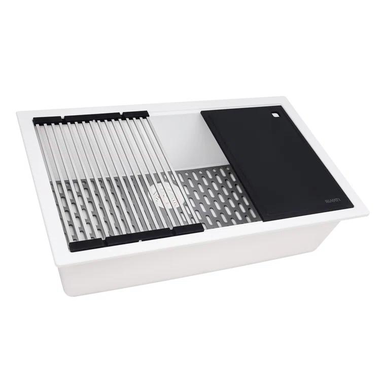Ruvati 33-inch Undermount Workstation Granite Composite Kitchen Sink