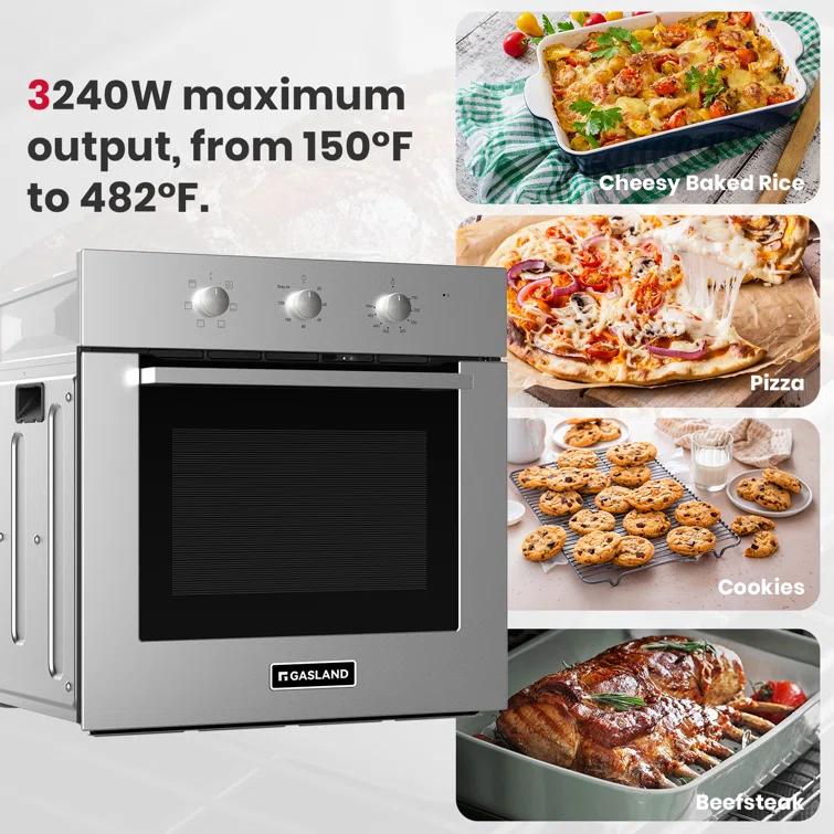 GASLAND 24" 2.3 cu. ft. Electric Single Wall Oven With 6 Cooking Functions ES606MS