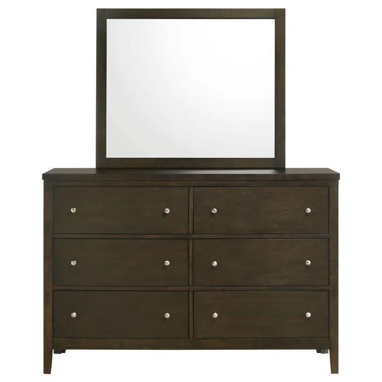 6-drawer Dresser And Mirror Dark Cocoa