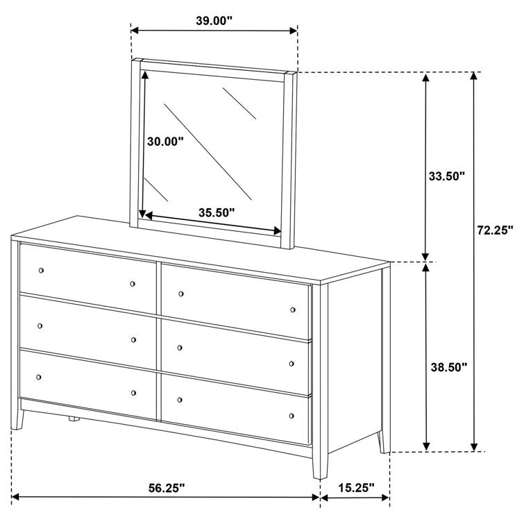6-drawer Dresser And Mirror Dark Cocoa