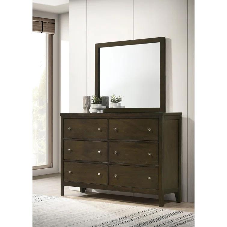 6-drawer Dresser And Mirror Dark Cocoa