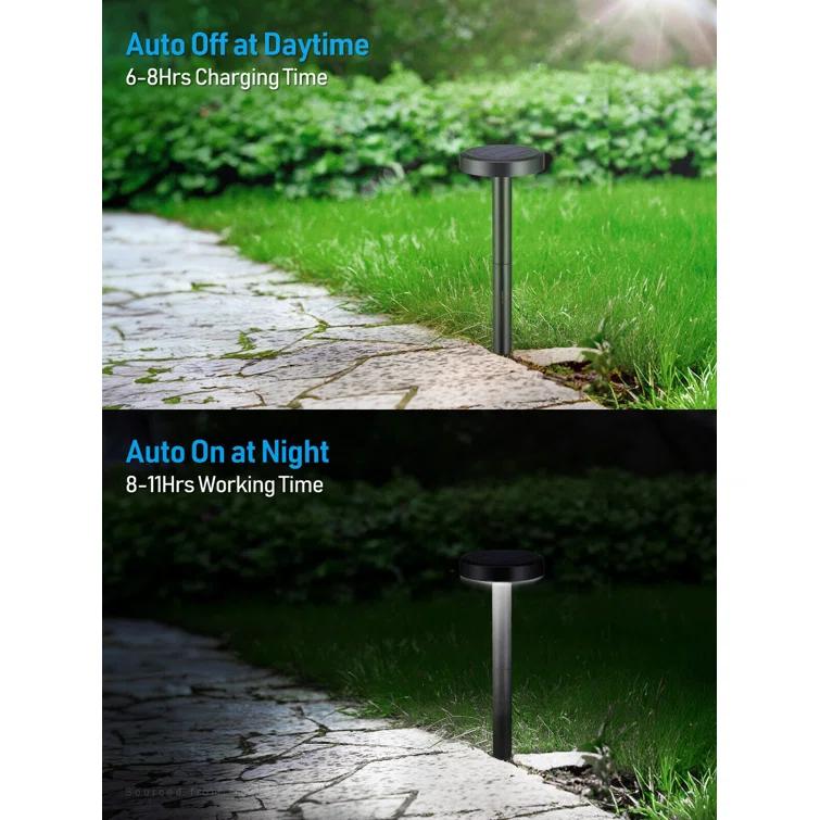 LEDVANS 2CCT Solar Landscape Pathway Lights Outdoor, Dimmable, Auto Dusk to Dawn, IP65, 120lm, Black (Set of 6)