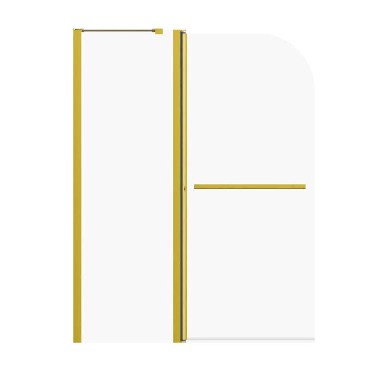 43 In. W * 58 In. H Frameless Folding Shower Doors For Bathtub, 1/4" (6Mm) Thick SGCC Tempered Glass Door, Bathroom Pivot Tub Glass Door