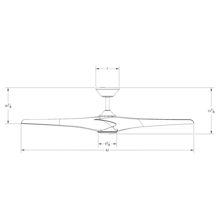 Zephyr 3 - Blade Outdoor/Indoor Smart Ceiling Fan with 2700K-3000K-4000K-5000K Selectable LED Light Kit and Remote Control Included