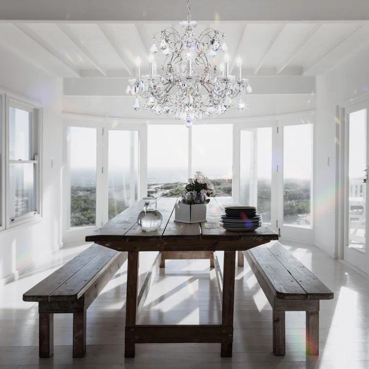 Century 8 - Light Glass Tiered Chandelier