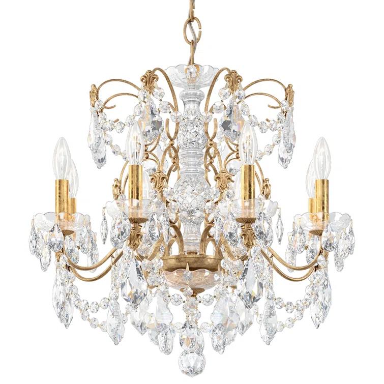 Century 8 - Light Glass Tiered Chandelier