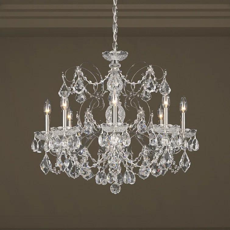 Century 8 - Light Glass Tiered Chandelier