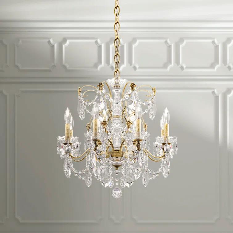 Century 8 - Light Glass Tiered Chandelier